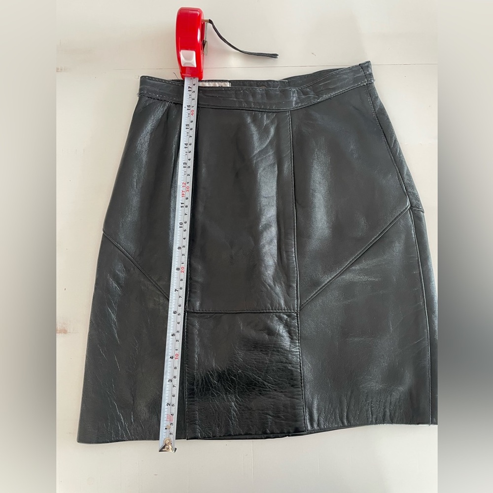 Black Vintage leather skirt